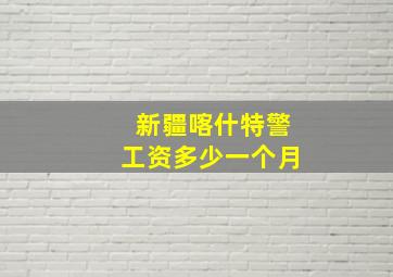 新疆喀什特警工资多少一个月