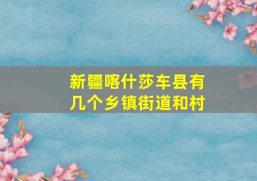 新疆喀什莎车县有几个乡镇街道和村