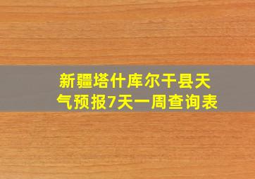 新疆塔什库尔干县天气预报7天一周查询表