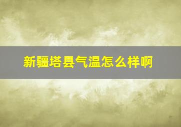 新疆塔县气温怎么样啊