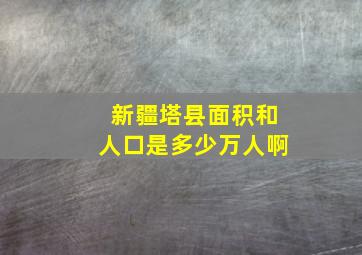 新疆塔县面积和人口是多少万人啊