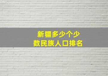 新疆多少个少数民族人口排名