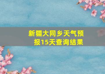 新疆大同乡天气预报15天查询结果