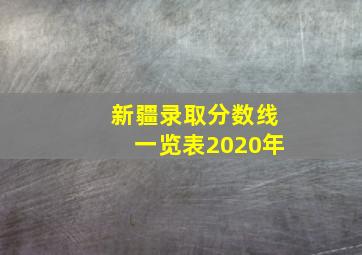 新疆录取分数线一览表2020年