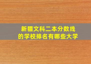 新疆文科二本分数线的学校排名有哪些大学