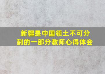 新疆是中国领土不可分割的一部分教师心得体会