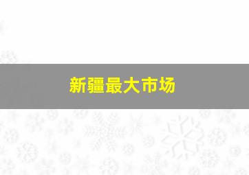 新疆最大市场