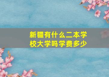 新疆有什么二本学校大学吗学费多少