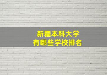 新疆本科大学有哪些学校排名