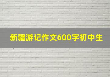 新疆游记作文600字初中生