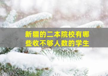 新疆的二本院校有哪些收不够人数的学生