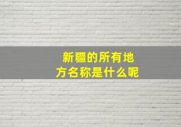 新疆的所有地方名称是什么呢