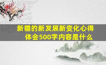 新疆的新发展新变化心得体会500字内容是什么