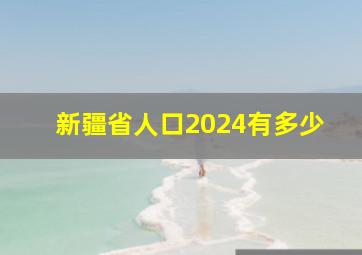 新疆省人口2024有多少