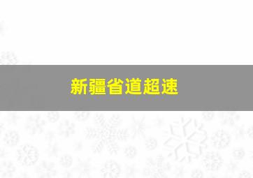 新疆省道超速