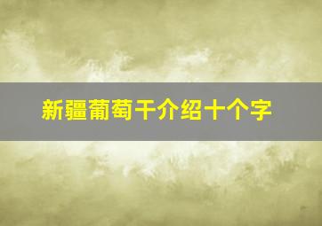 新疆葡萄干介绍十个字