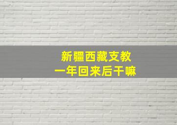 新疆西藏支教一年回来后干嘛