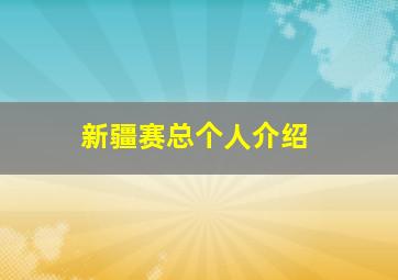 新疆赛总个人介绍