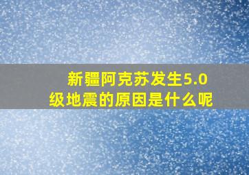 新疆阿克苏发生5.0级地震的原因是什么呢