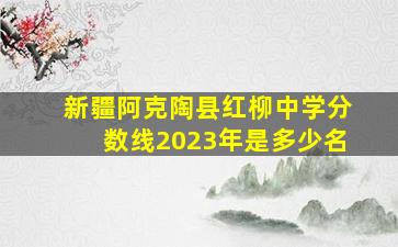 新疆阿克陶县红柳中学分数线2023年是多少名