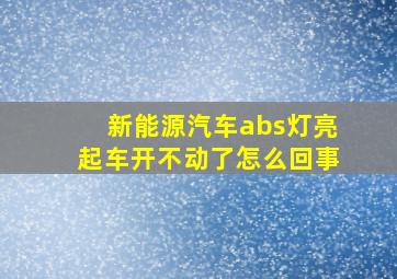 新能源汽车abs灯亮起车开不动了怎么回事