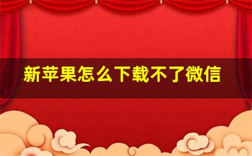 新苹果怎么下载不了微信