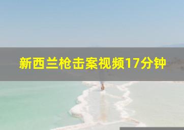 新西兰枪击案视频17分钟