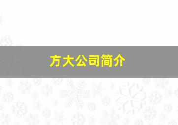 方大公司简介