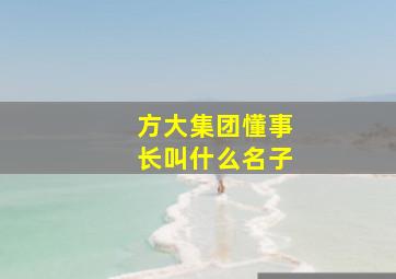 方大集团懂事长叫什么名子