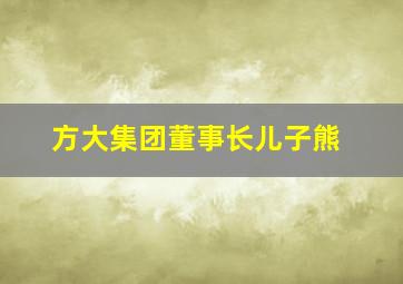 方大集团董事长儿子熊