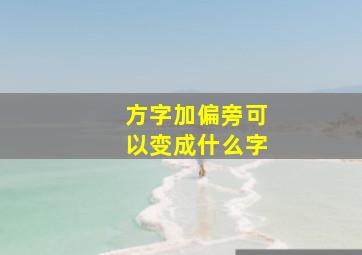 方字加偏旁可以变成什么字