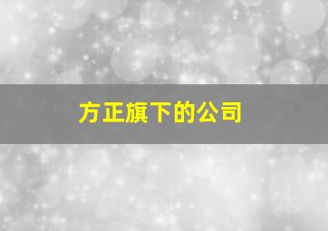 方正旗下的公司