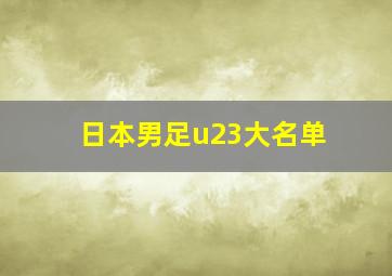 日本男足u23大名单