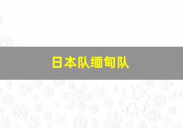 日本队缅甸队