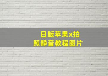 日版苹果x拍照静音教程图片