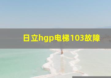 日立hgp电梯103故障