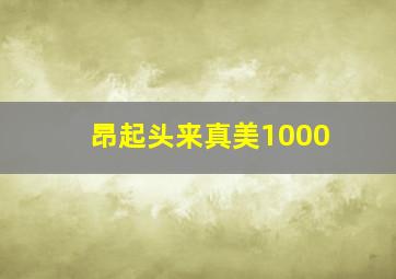 昂起头来真美1000