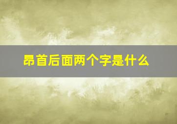 昂首后面两个字是什么