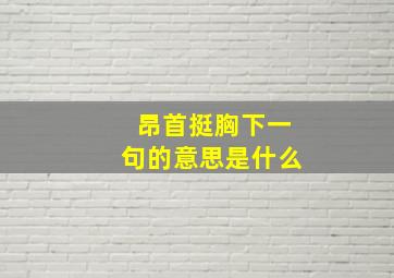 昂首挺胸下一句的意思是什么