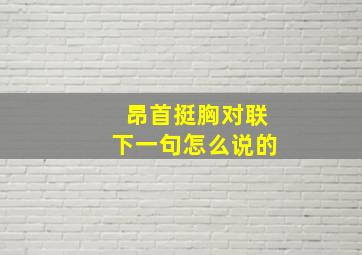 昂首挺胸对联下一句怎么说的