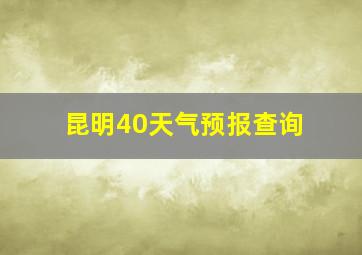 昆明40天气预报查询