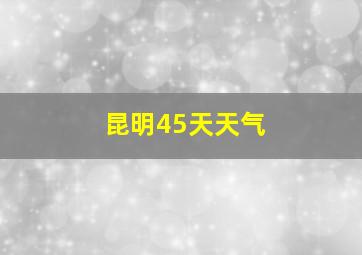 昆明45天天气