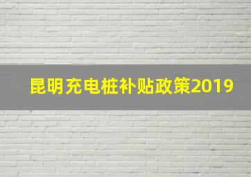 昆明充电桩补贴政策2019