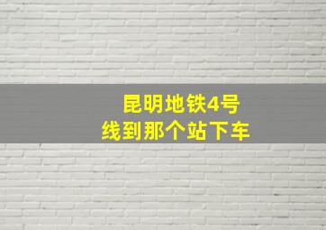 昆明地铁4号线到那个站下车