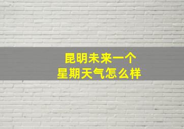 昆明未来一个星期天气怎么样