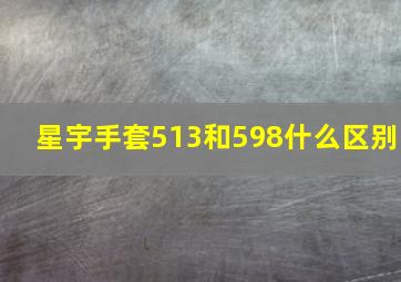 星宇手套513和598什么区别