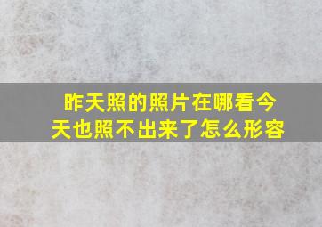 昨天照的照片在哪看今天也照不出来了怎么形容