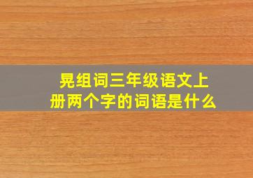 晃组词三年级语文上册两个字的词语是什么