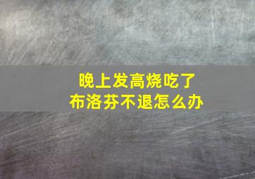 晚上发高烧吃了布洛芬不退怎么办