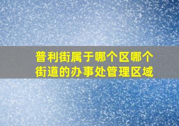 普利街属于哪个区哪个街道的办事处管理区域